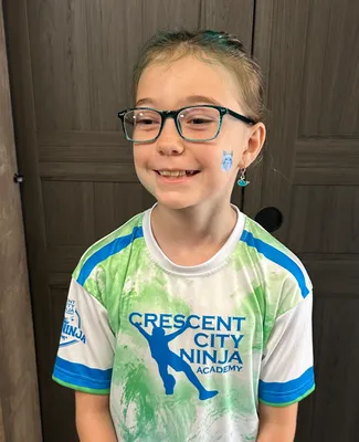 This was taken at the World Ninja League Championship moments before she competed with her new temporary tattoo