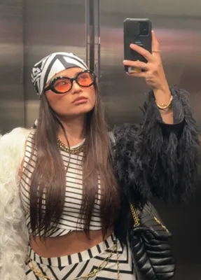 Wore my custom scarf as a hair accessory for New York fashion week