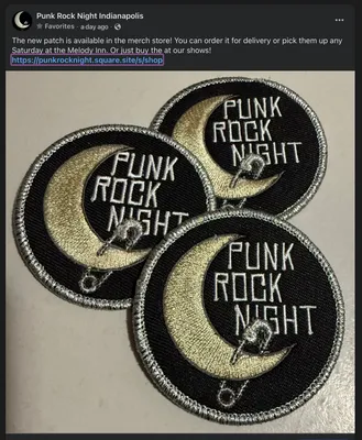Every Saturday Night is Punk Rock Night and everyone loves our new patches