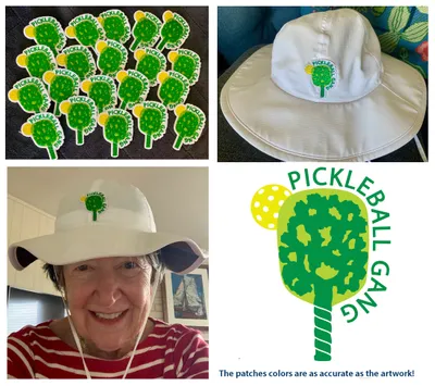 Patches made for our gang to sew onto sunhats since our dermatologists have all said NO more baseball caps