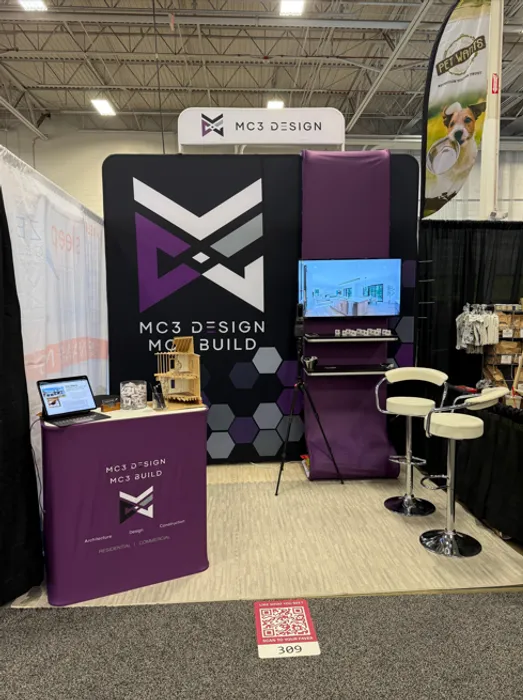 CustomPromoNow.co.uk - Custom Trade Show Display Media Display with TV Stand 10' x 10'