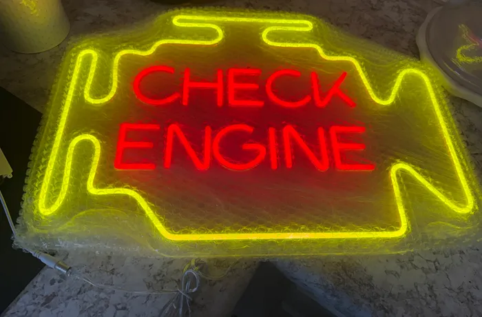 CustomPromoNow.co.uk - Check Engine Neon Sign