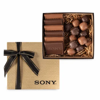 6 Piece Cookie Gift Box with Sea Salt Caramels - Custom Promo Now - UK