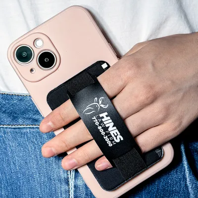 Leather Phone Wallet with Hand Grip - Custom Promo Now - UK