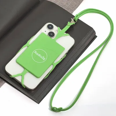 Lanyard Silicone Phone Wallet Holder - Custom Promo Now - UK