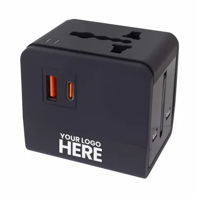 20W Universal Travel Adapters with Type-C - Custom Promo Now - UK