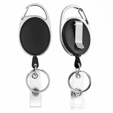 Solid Black and Steel Reel Keychain Solid Black and Steel Reel Keychain - Custom Promo Now - UK