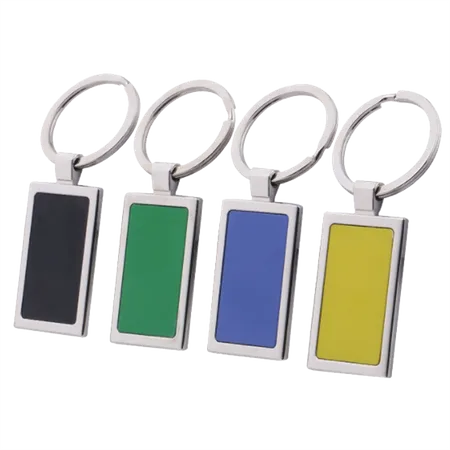 Colored Rectangle Metal Keychain Colored Rectangle Metal Keychain - Custom Promo Now - UK