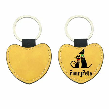Full-Color Heart Leather Keychain Full-Color Heart Leather Keychain - Custom Promo Now - UK