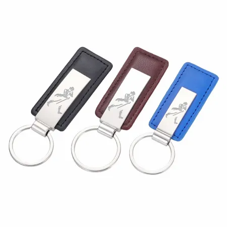 Classic Metal & Leather Keychain Classic Metal & Leather Keychain - Custom Promo Now - UK