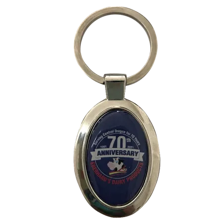 Durable Epoxy Oval Metal Keychain Durable Epoxy Oval Metal Keychain - Custom Promo Now - UK