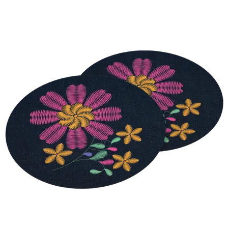 Cotton & Linen Embroidered Coasters - Custom Promo Now - UK