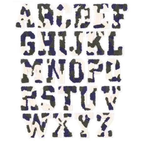 Chenille Camo Letters Patches - Custom Promo Now - UK