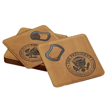 Leather Bottle Opener Coaster - Custom Promo Now - UK