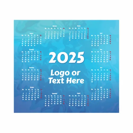 Light Blue Calendar Mouse Pad Light Blue Calendar Mouse Pad - Custom Promo Now - UK