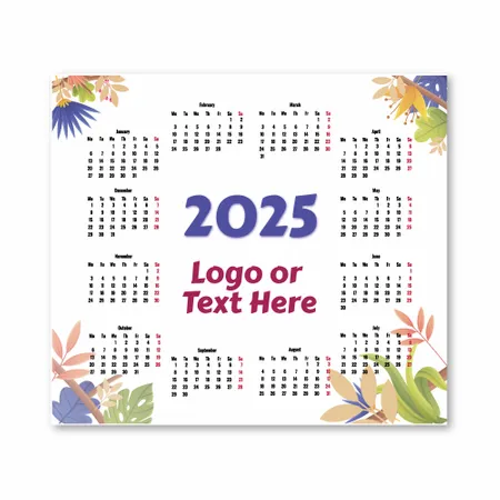 Floral Mouse Pad with Calendar Floral Mouse Pad with Calendar - Custom Promo Now - UK