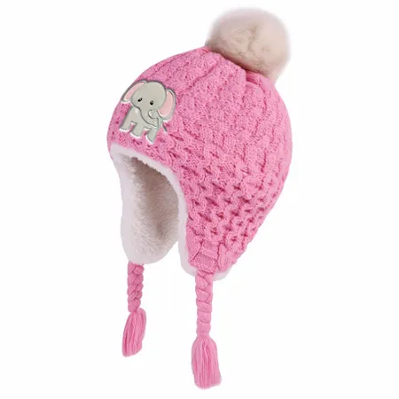 Cutesy Pom Acrylic Kid Beanies with Earflaps - Custom Promo Now - UK