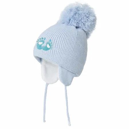 Kiddie Puff Acrylic Beanies with Earflaps - Custom Promo Now - UK