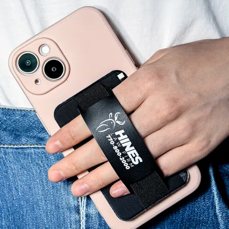 Leather Phone Wallet with Hand Grip - Custom Promo Now - UK