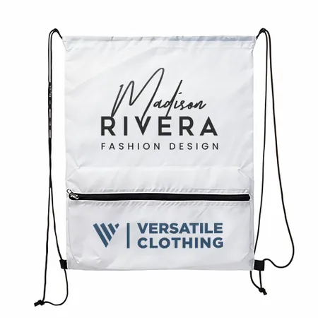 Zip Pocket Drawstring Bag Zip Pocket Drawstring Bag - Custom Promo Now - UK