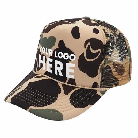 Nissun CSC - Foam Trucker Camo Hat, 5-Panel Camouflage Cap - Custom Promo Now - UK