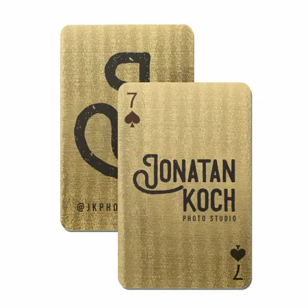 Brushed Gold Finish Playing Cards - Custom Promo Now - UK