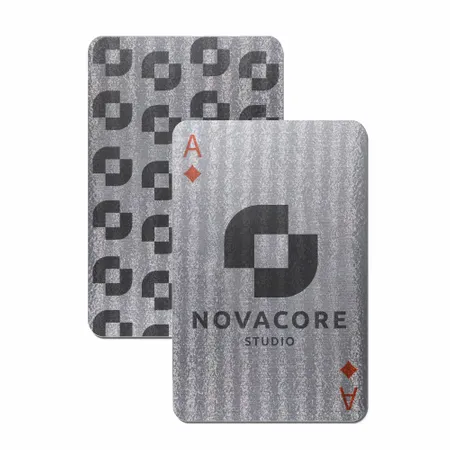 Brushed Silver Finish Playing Cards - Custom Promo Now - UK