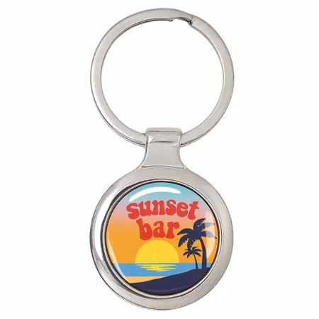 Fashionable Round Metal Keychain - Custom Promo Now - UK