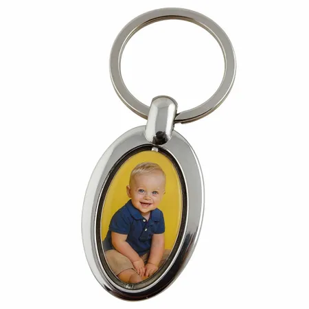 Spinning Oval Metal Keychain - Custom Promo Now - UK