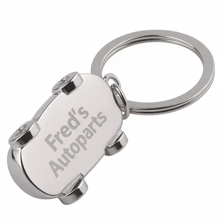 Intricate Car-shaped Metal Keychain - Custom Promo Now - UK