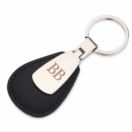 Teardrop Leather & Metal Keychain - Custom Promo Now - UK