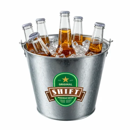 Tinplate Beer Buckets & Opener Combo - Custom Promo Now - UK