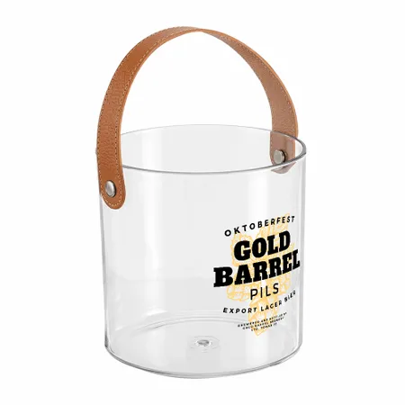 Leather-Strap Clear Drink Buckets - Custom Promo Now - UK