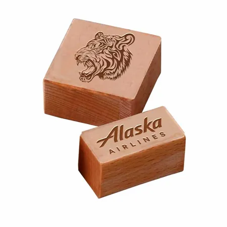 Rectangle Wood Rubber Stamps - Custom Promo Now - UK