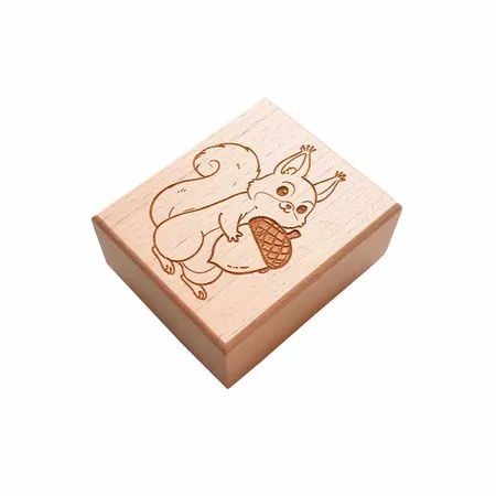 Square Wood Rubber Stamps - Custom Promo Now - UK