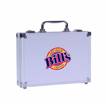 100ct Aluminum Poker Chip Cases - Custom Promo Now - UK