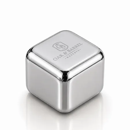 Silver Stainless Steel Ice Cubes - Custom Promo Now - UK