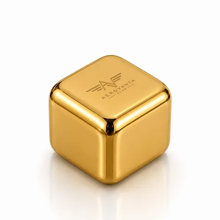 Gold Stainless Steel Ice Cubes - Custom Promo Now - UK
