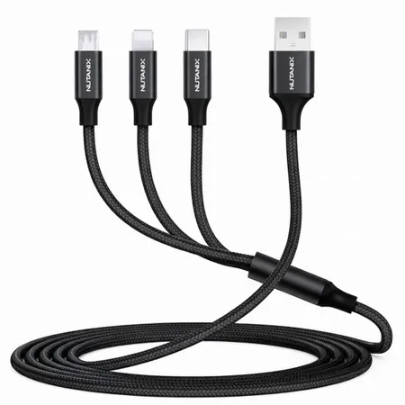 Nylon Braided 3-in-1 Charging Cables - Custom Promo Now - UK