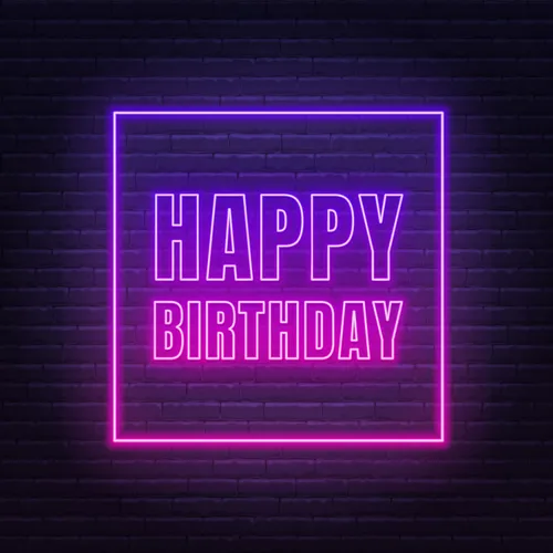 Happy Birthday Framed Neon Sign - Custom Promo Now - UK