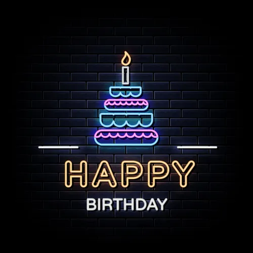 Cutie Cakie Happy Birthday Neon Sign - Custom Promo Now - UK