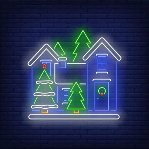 Christmas House Neon Sign - Custom Promo Now - UK
