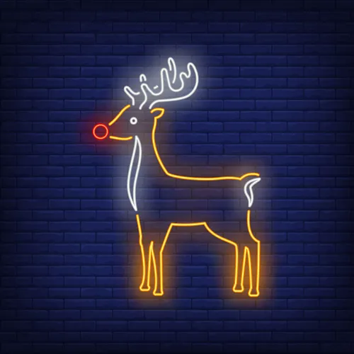 Cute Reindeer Neon Sign - Custom Promo Now - UK