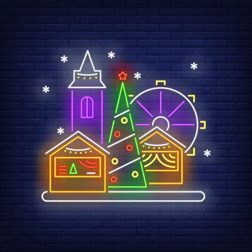 Christmas Fun Fair Neon Sign - Custom Promo Now - UK