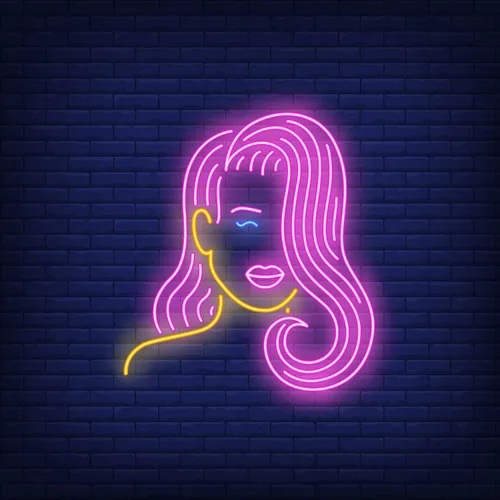 Girl with Pink Hair Neon Sign - Custom Promo Now - UK