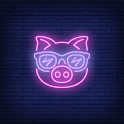 Cute Cartoon Pink Pig Sunglasses Neon Sign - Custom Promo Now - UK