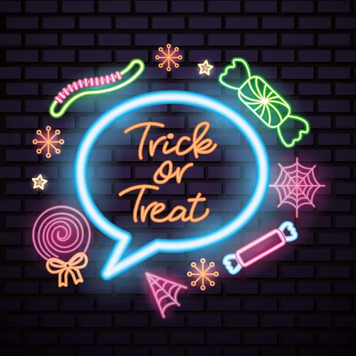 Cutie Trick Or Treat Neon Sign - Custom Promo Now - UK