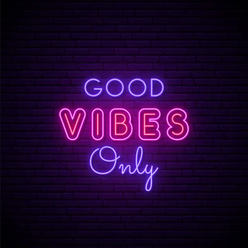 Pink & Purple Good Vibes Only Neon Sign - Custom Promo Now - UK