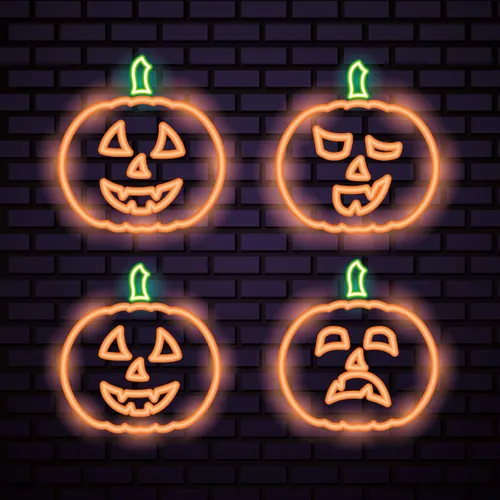 Orange Pumpkin Neon Sign - Custom Promo Now - UK