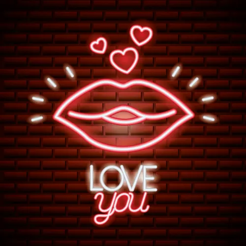 Lips with Love You Neon Sign - Custom Promo Now - UK